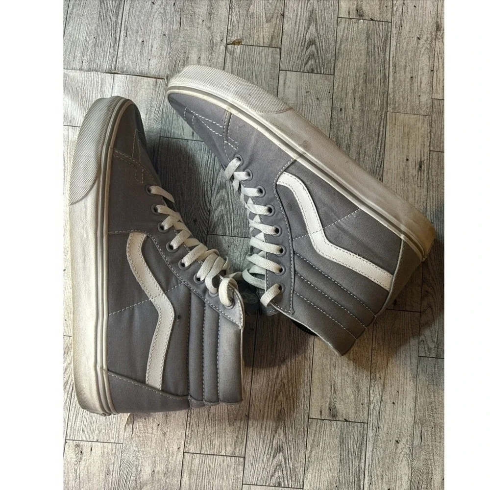 Vans Off The Wall‎ Gray High-Top Sneakers  Skate Shoes  Mens 8.0 Women's 9.5